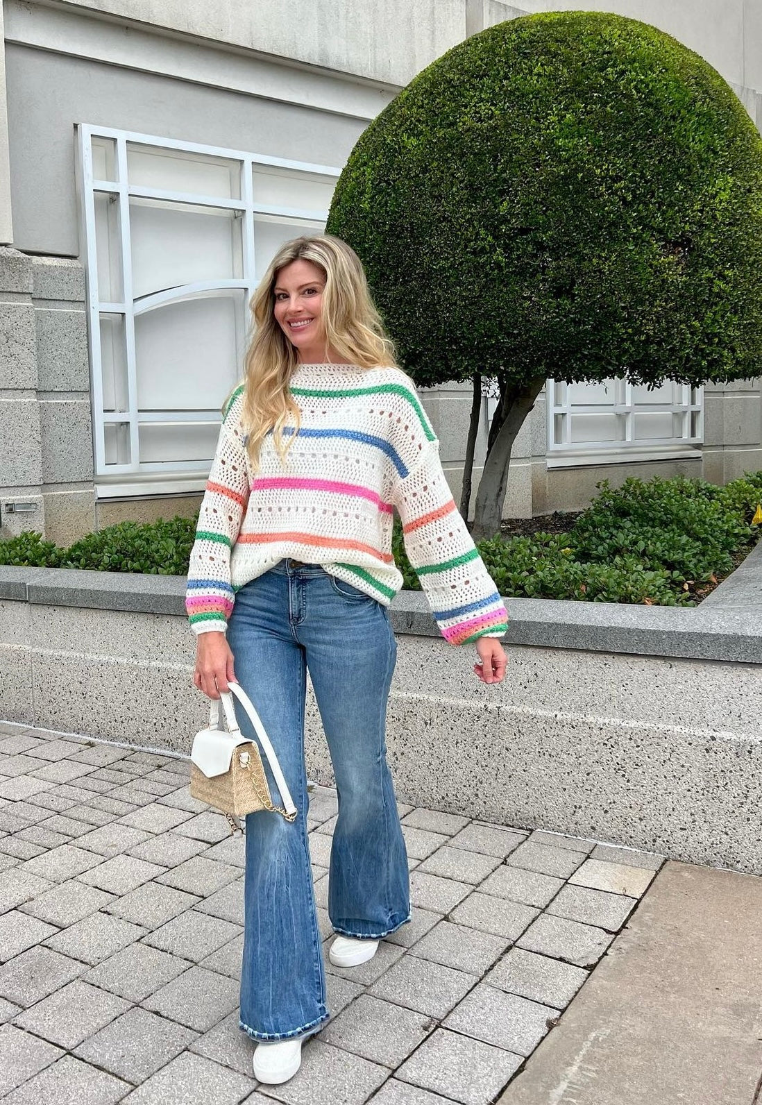 Clara Boat Neck Striped Sweater