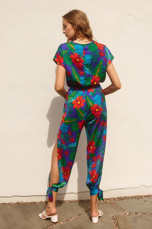 Flora Tropical Print Jumpsuit