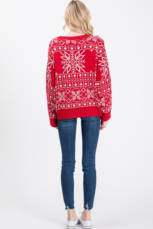 Snowflake Holiday Knit Sweater
