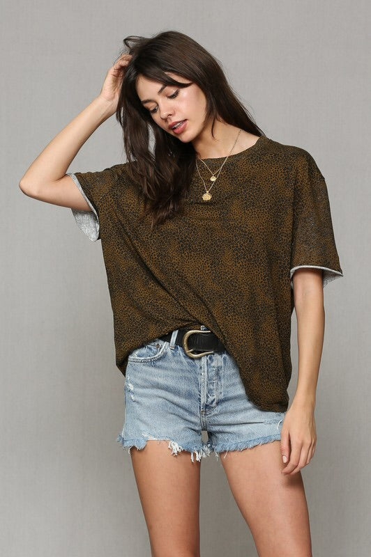 Leopard Print Crew Neck